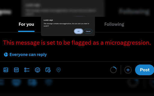 Microaggression Identifier from Chrome web store to be run with OffiDocs Chromium online Microaggression Identifier from Chrome web store to be run with OffiDocs Chromium online