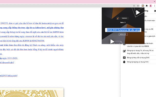 MISA DVC Extension from Chrome web store to be run with OffiDocs Chromium online MISA DVC Extension from Chrome web store to be run with OffiDocs Chromium online
