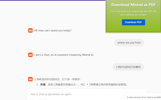 Mistral2Pdf Convert Mistral AI to PDF from Chrome web store to be run with OffiDocs Chromium online Mistral2Pdf Convert Mistral AI to PDF from Chrome web store to be run with OffiDocs Chromium online