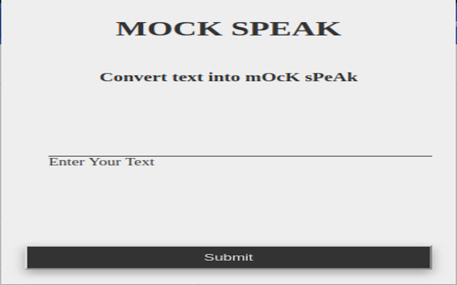Mock Speak from Chrome web store to be run with OffiDocs Chromium online Mock Speak from Chrome web store to be run with OffiDocs Chromium online