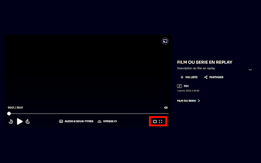 Mode Cinema TF1+ from Chrome web store to be run with OffiDocs Chromium online Mode Cinema TF1+ from Chrome web store to be run with OffiDocs Chromium online