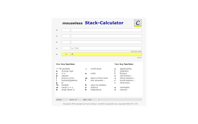 Mouseless Stack Calculator Ext from Chrome web store to be run with OffiDocs Chromium online Mouseless Stack Calculator Ext from Chrome web store to be run with OffiDocs Chromium online