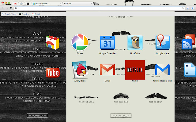 Movember 2011 from Chrome web store to be run with OffiDocs Chromium online Movember 2011 from Chrome web store to be run with OffiDocs Chromium online