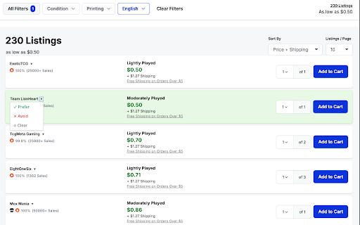 MTGStocks Companion for TCGplayer from Chrome web store to be run with OffiDocs Chromium online MTGStocks Companion for TCGplayer from Chrome web store to be run with OffiDocs Chromium online