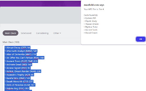 MTG Tier Checker from Chrome web store to be run with OffiDocs Chromium online MTG Tier Checker from Chrome web store to be run with OffiDocs Chromium online