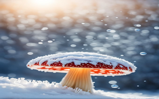 Mushroom in the snow wallpaper from Chrome web store to be run with OffiDocs Chromium online Mushroom in the snow wallpaper from Chrome web store to be run with OffiDocs Chromium online