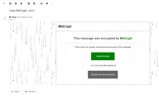 MxCrypt Easy and secure email encryption from Chrome web store to be run with OffiDocs Chromium online MxCrypt Easy and secure email encryption from Chrome web store to be run with OffiDocs Chromium online