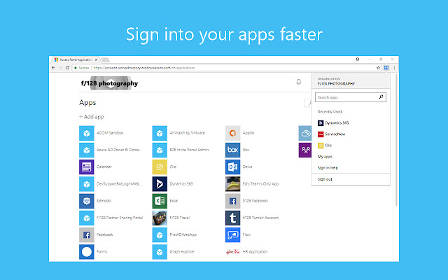 My Apps Secure Sign in Extension from Chrome web store to be run with OffiDocs Chromium online My Apps Secure Sign in Extension from Chrome web store to be run with OffiDocs Chromium online