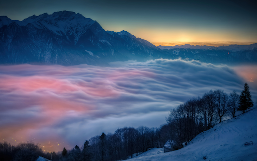 Mystical Fog Over Snowy Mountains at Sunset from Chrome web store to be run with OffiDocs Chromium online Mystical Fog Over Snowy Mountains at Sunset from Chrome web store to be run with OffiDocs Chromium online