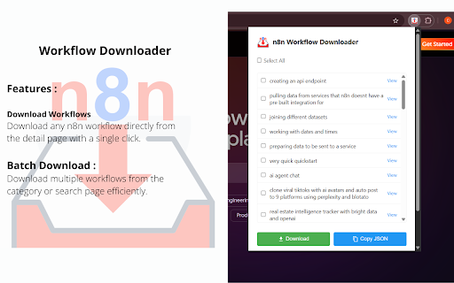 n8n Workflow Downloader from Chrome web store to be run with OffiDocs Chromium online n8n Workflow Downloader from Chrome web store to be run with OffiDocs Chromium online
