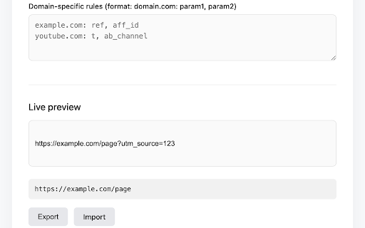 Neat URL Cleaner from Chrome web store to be run with OffiDocs Chromium online Neat URL Cleaner from Chrome web store to be run with OffiDocs Chromium online