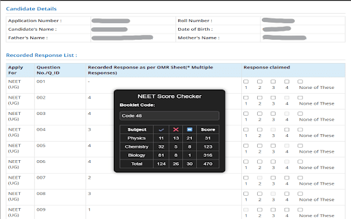 NEET Score Checker (By neetandclear.in) from Chrome web store to be run with OffiDocs Chromium online NEET Score Checker (By neetandclear.in) from Chrome web store to be run with OffiDocs Chromium online