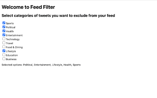 Newsfeed Filter from Chrome web store to be run with OffiDocs Chromium online Newsfeed Filter from Chrome web store to be run with OffiDocs Chromium online