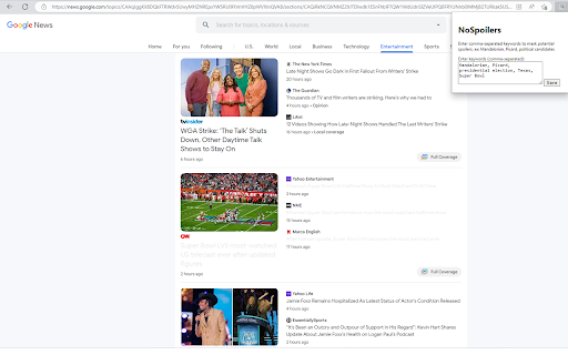NoSpoilers from Chrome web store to be run with OffiDocs Chromium online NoSpoilers from Chrome web store to be run with OffiDocs Chromium online
