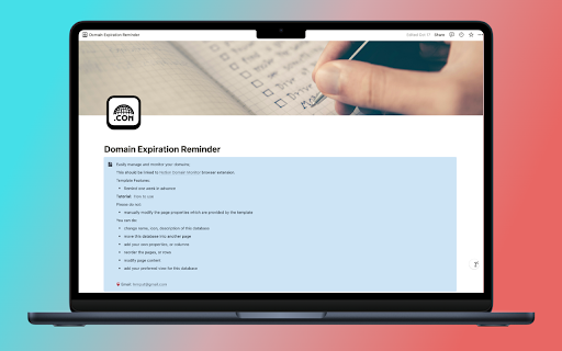 Notion Domain Monitor from Chrome web store to be run with OffiDocs Chromium online Notion Domain Monitor from Chrome web store to be run with OffiDocs Chromium online