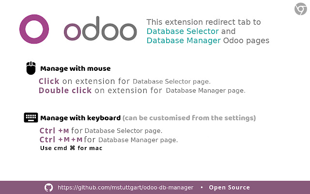 Odoo Manager Database from Chrome web store to be run with OffiDocs Chromium online Odoo Manager Database from Chrome web store to be run with OffiDocs Chromium online