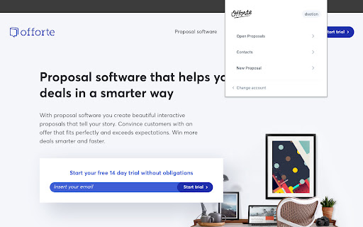 Offorte Proposal Software from Chrome web store to be run with OffiDocs Chromium online Offorte Proposal Software from Chrome web store to be run with OffiDocs Chromium online
