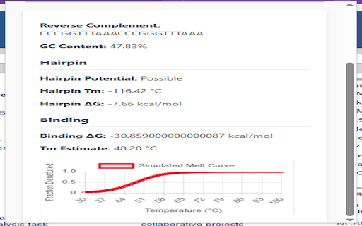 Oligo Analyzer from Chrome web store to be run with OffiDocs Chromium online Oligo Analyzer from Chrome web store to be run with OffiDocs Chromium online
