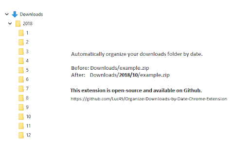 Organize Downloads by Date and Category from Chrome web store to be run with OffiDocs Chromium online Organize Downloads by Date and Category from Chrome web store to be run with OffiDocs Chromium online