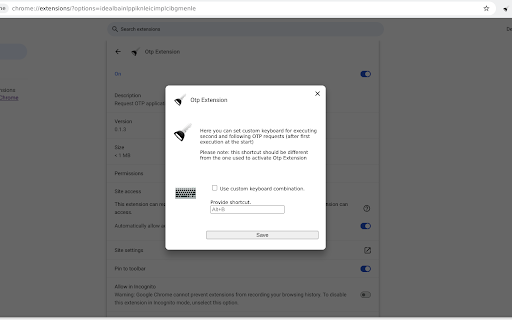 Otp Extension from Chrome web store to be run with OffiDocs Chromium online Otp Extension from Chrome web store to be run with OffiDocs Chromium online