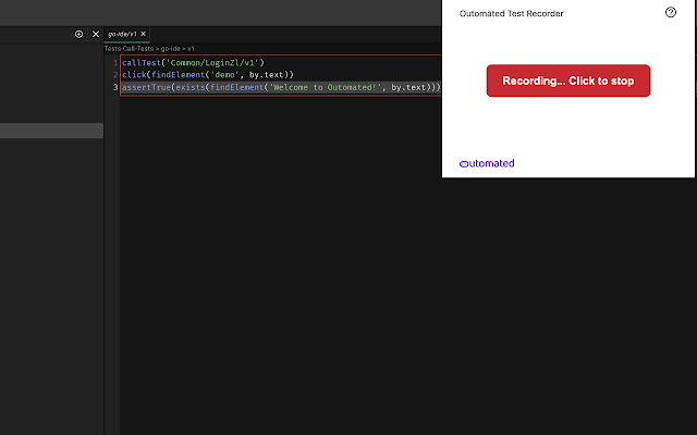 Outomated Test Recorder from Chrome web store to be run with OffiDocs Chromium online Outomated Test Recorder from Chrome web store to be run with OffiDocs Chromium online