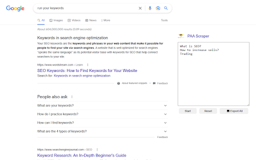 PAA Scrapper from Chrome web store to be run with OffiDocs Chromium online PAA Scrapper from Chrome web store to be run with OffiDocs Chromium online