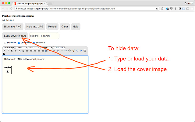 PassLok Image Steganography from Chrome web store to be run with OffiDocs Chromium online PassLok Image Steganography from Chrome web store to be run with OffiDocs Chromium online