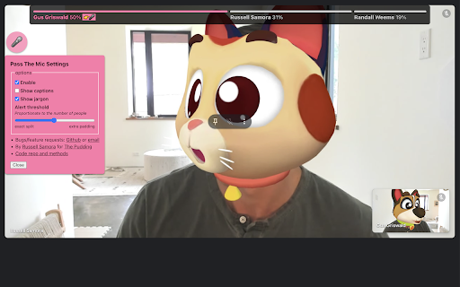 Pass The Mic from Chrome web store to be run with OffiDocs Chromium online Pass The Mic from Chrome web store to be run with OffiDocs Chromium online