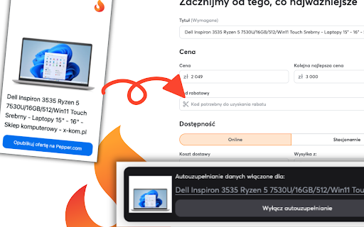 Pepper.pl Dodawaj promocje szybciej i łatwiej from Chrome web store to be run with OffiDocs Chromium online Pepper.pl Dodawaj promocje szybciej i łatwiej from Chrome web store to be run with OffiDocs Chromium online
