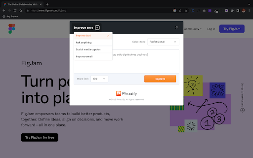 Phrazify from Chrome web store to be run with OffiDocs Chromium online Phrazify from Chrome web store to be run with OffiDocs Chromium online