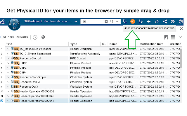 Physical ID Retriever for 3DEXPERIENCE from Chrome web store to be run with OffiDocs Chromium online Physical ID Retriever for 3DEXPERIENCE from Chrome web store to be run with OffiDocs Chromium online