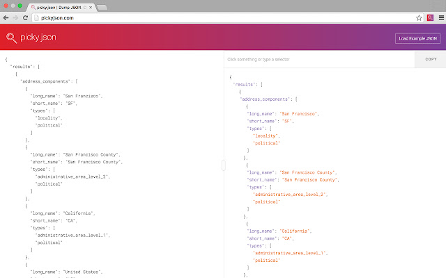 PickyJSON from Chrome web store to be run with OffiDocs Chromium online PickyJSON from Chrome web store to be run with OffiDocs Chromium online