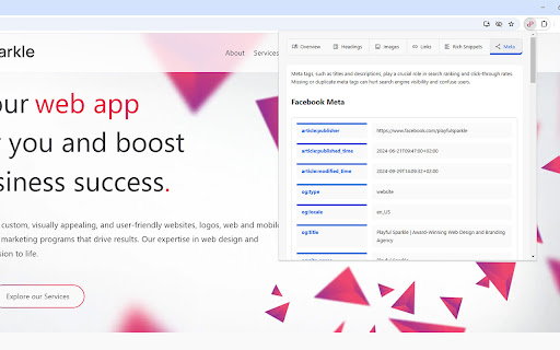 Playful Sparkle SEO Audit from Chrome web store to be run with OffiDocs Chromium online Playful Sparkle SEO Audit from Chrome web store to be run with OffiDocs Chromium online