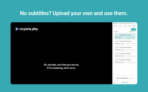 Play Plus 쿠팡플레이 기능 확장 from Chrome web store to be run with OffiDocs Chromium online Play Plus 쿠팡플레이 기능 확장 from Chrome web store to be run with OffiDocs Chromium online