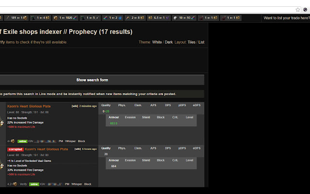 Poe.trade ignore list from Chrome web store to be run with OffiDocs Chromium online Poe.trade ignore list from Chrome web store to be run with OffiDocs Chromium online
