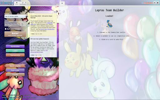 Pokemon Showdown Lapras Teambuilder from Chrome web store to be run with OffiDocs Chromium online Pokemon Showdown Lapras Teambuilder from Chrome web store to be run with OffiDocs Chromium online