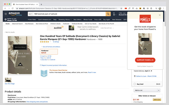 Powell’s Compare for Amazon from Chrome web store to be run with OffiDocs Chromium online Powell’s Compare for Amazon from Chrome web store to be run with OffiDocs Chromium online