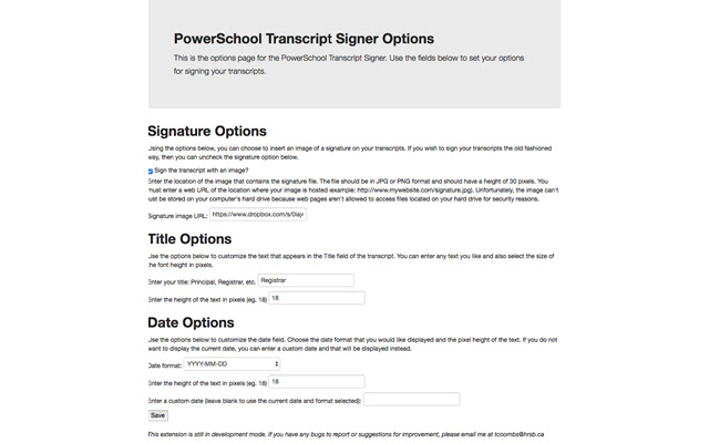 PowerSchool Transcript Signer from Chrome web store to be run with OffiDocs Chromium online PowerSchool Transcript Signer from Chrome web store to be run with OffiDocs Chromium online