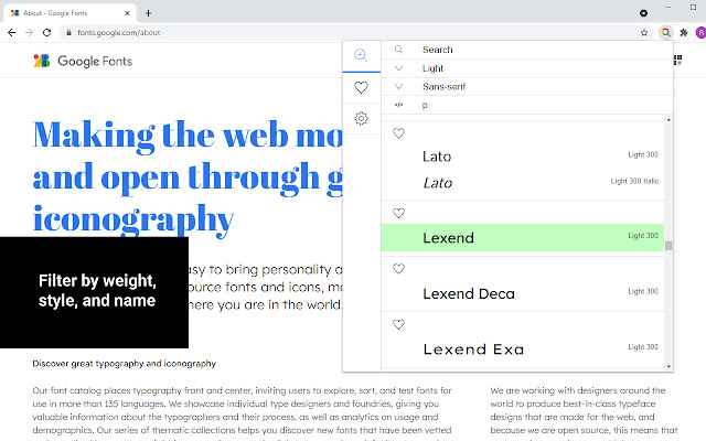 Previewer for Google Fonts from Chrome web store to be run with OffiDocs Chromium online Previewer for Google Fonts from Chrome web store to be run with OffiDocs Chromium online