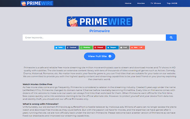 PRIMEWIRE from Chrome web store to be run with OffiDocs Chromium online PRIMEWIRE from Chrome web store to be run with OffiDocs Chromium online