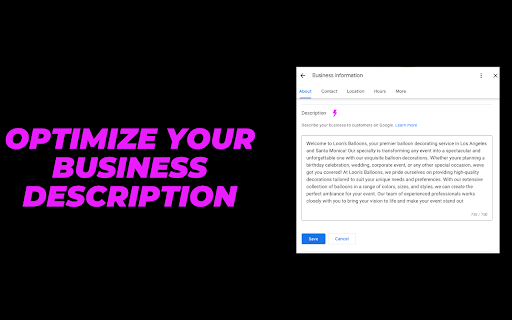 ProfilePro AI SEO Tool for Google Business Profile SEO from Chrome web store to be run with OffiDocs Chromium online ProfilePro AI SEO Tool for Google Business Profile SEO from Chrome web store to be run with OffiDocs Chromium online