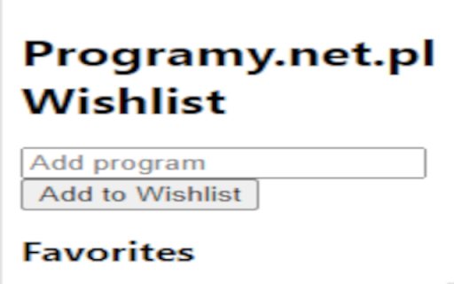 Programy.net.pl Wishlist from Chrome web store to be run with OffiDocs Chromium online Programy.net.pl Wishlist from Chrome web store to be run with OffiDocs Chromium online