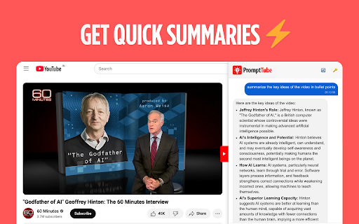 PromptTube: An AI YouTube Assistant from Chrome web store to be run with OffiDocs Chromium online PromptTube: An AI YouTube Assistant from Chrome web store to be run with OffiDocs Chromium online