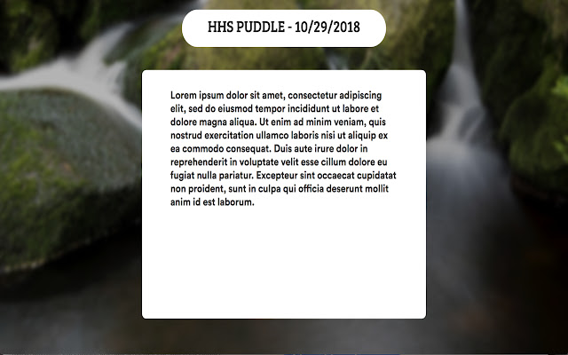 Puddle HHS from Chrome web store to be run with OffiDocs Chromium online Puddle HHS from Chrome web store to be run with OffiDocs Chromium online