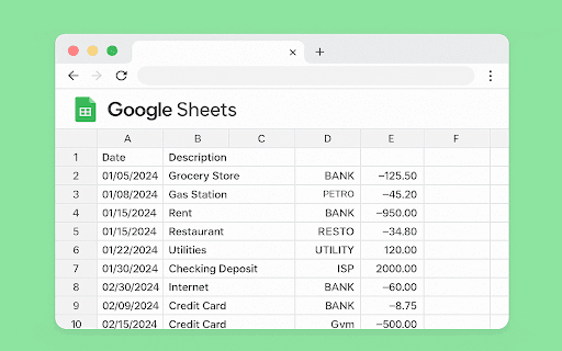 QIF, OFX, QFX to Google Sheets from Chrome web store to be run with OffiDocs Chromium online QIF, OFX, QFX to Google Sheets from Chrome web store to be run with OffiDocs Chromium online