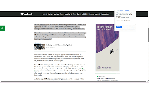 Quick Word Counter from Chrome web store to be run with OffiDocs Chromium online Quick Word Counter from Chrome web store to be run with OffiDocs Chromium online