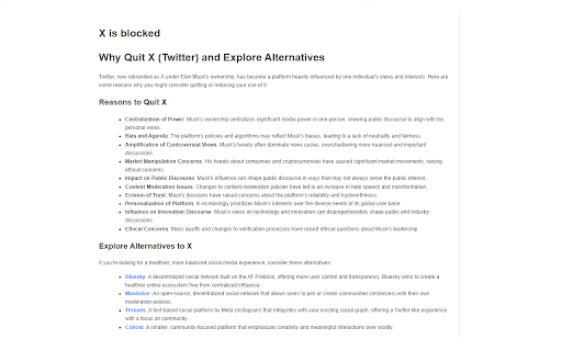 Quit X (Twitter) from Chrome web store to be run with OffiDocs Chromium online Quit X (Twitter) from Chrome web store to be run with OffiDocs Chromium online