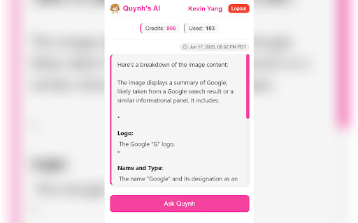 Quynhs AI from Chrome web store to be run with OffiDocs Chromium online Quynhs AI from Chrome web store to be run with OffiDocs Chromium online