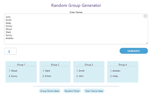 Random Group Generator from Chrome web store to be run with OffiDocs Chromium online Random Group Generator from Chrome web store to be run with OffiDocs Chromium online