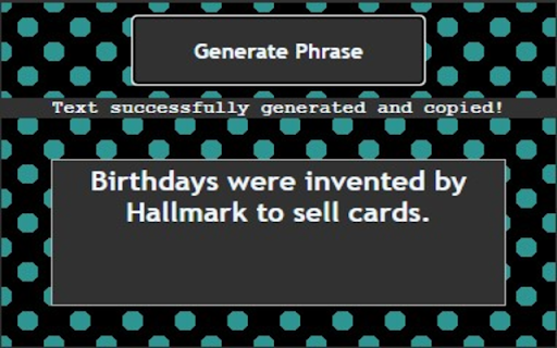 Random Phrase Generator from Chrome web store to be run with OffiDocs Chromium online Random Phrase Generator from Chrome web store to be run with OffiDocs Chromium online